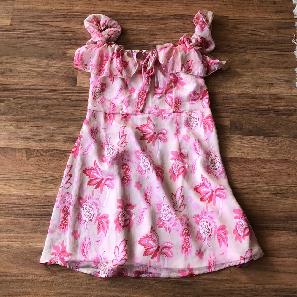 NLW Summery floral off the shoulder dress